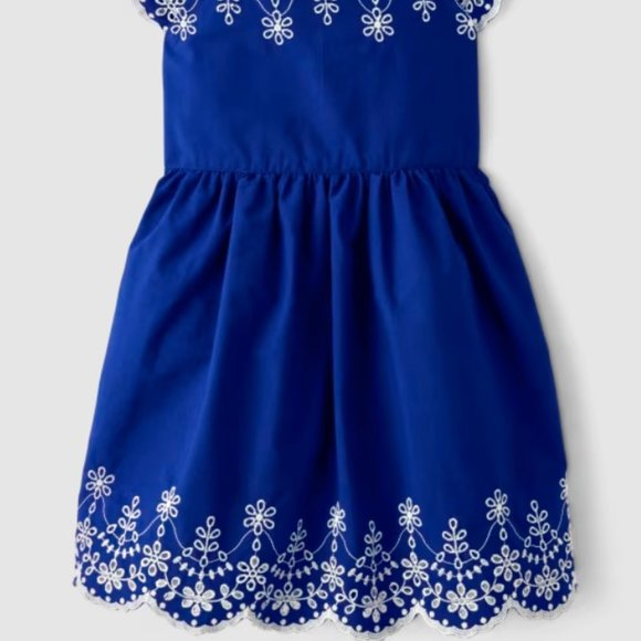 Gymboree Girls Blue Belle Cotton Poplin short sleeve dress NWT - Picture 2 of 6
